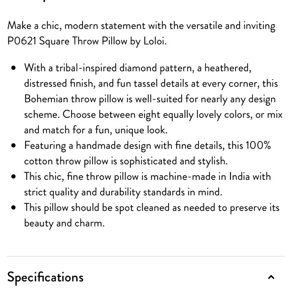 Loloi Pillow Cover - P0621 Square - Picture 3 of 5